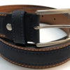 Cintura in Cuoio con Inserto in Camoscio 40 mm